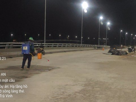 Dự án hạ tầng hồ chứa nước ngọt dọc bờ sông Láng Thé. Càn Long. Trà Vinh