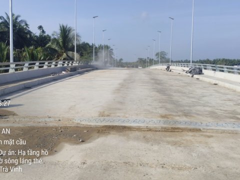 Dự án hạ tầng hồ chứa nước ngọt dọc bờ sông Láng Thé. Càn Long. Trà Vinh