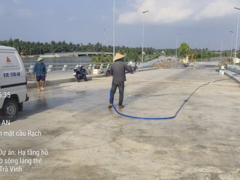 Dự án hạ tầng hồ chứa nước ngọt dọc bờ sông Láng Thé. Càn Long. Trà Vinh